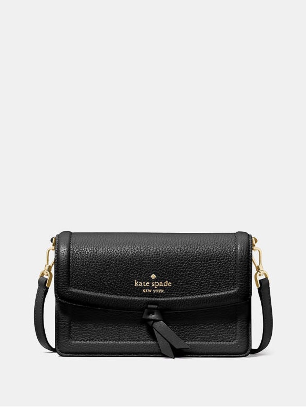 kate spade Black Leather Crossbody Bag with Gold Hardware